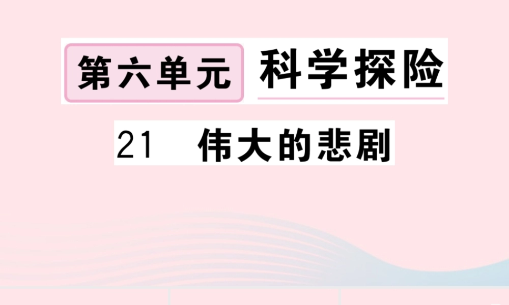 文下册 第六单元 21 伟大的悲剧习题课件 新人教版 课件