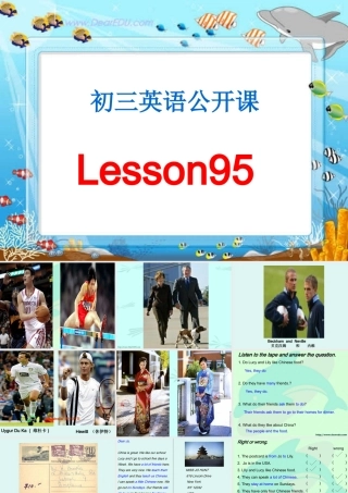 人教版初三英语公开课Lesson95 课件