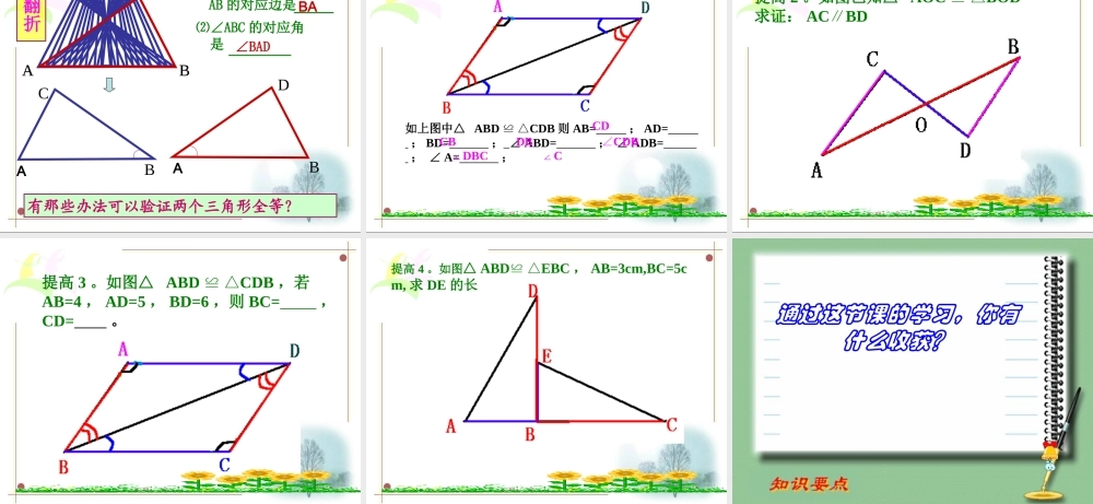 八年级数学15.1全等三角形(第一课时)课件沪科版 课件