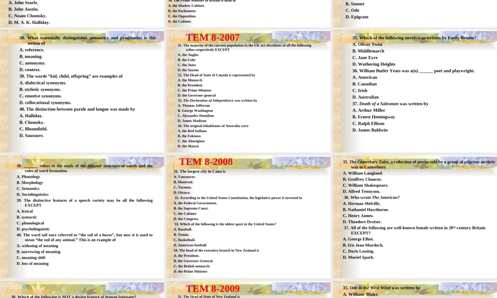 《英语人文知识》