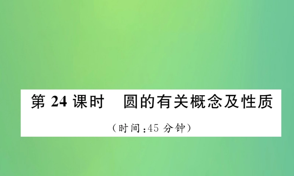 中考数学复习 第7章 圆 第24课时 圆的有关概念及性质(精练)课件