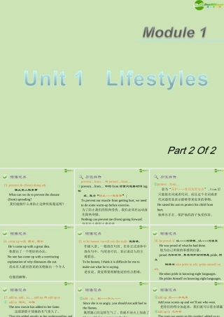 广东省高三英语第一轮总复习 Module1 Unit1 Lifestyles(2)课件 北师大版 新课标 课件