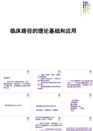 临床路径的理论基础和应用