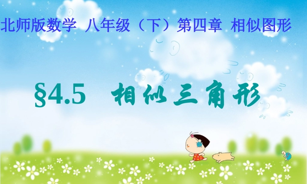 八年级数学下册 4-5相似三角形 课件 北师大版 课件