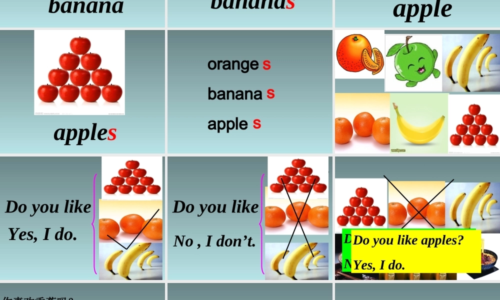 二年级英语下册_Module3课件_外研版(一起)Doyoulikebananas