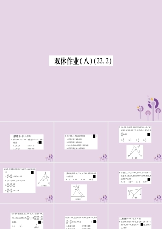 九年级数学上册 双休作业(8)作业课件 (新版)沪科版 课件