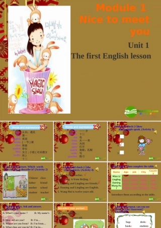 七年级英语上册  Module1 Nice to meet you课件 外研版 课件