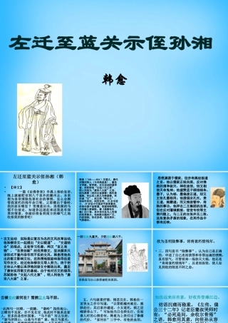 九年级语文下册 30(诗词五首)左迁至蓝关示侄孙湘课件1 语文版 课件