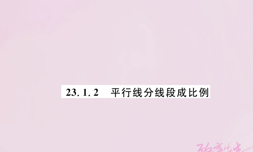 九年级数学上册 第23章 图形的相似 231 成比例线段 2312 平行线分线段成比例练习课件 (新版)华东师大版 课件