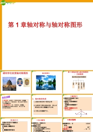 八年级数学上册 对称与轴对称图形复习课件 苏教版 课件