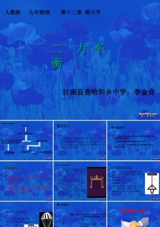 二 力 平 衡  (二力平衡) 说课稿及课件