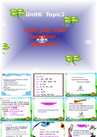 七年级英语下册 Unit6 Our Local Area Topic2 I am your new neighborSectionC课件 仁爱版 课件