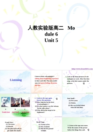 广东地区高二英语Module6 Unit5 Listening课件 人教实验版 课件