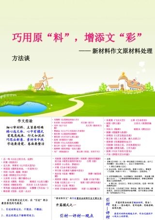 巧化原材料议论文写作