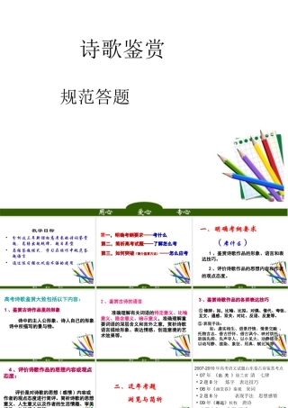 山东省高考语文 诗歌鉴赏规范答题课件