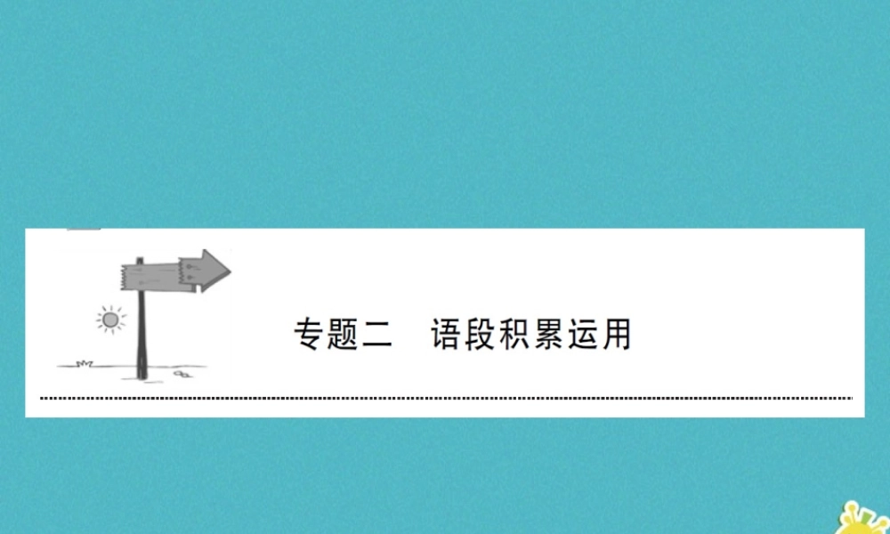 安徽省中考语文 第三部分 语言积累与运用 专题二 语段积累运用 安徽8年考情一览复习课件