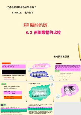 七年级数学下册 6.3(两组数据的比较)课件1 湘教版  课件