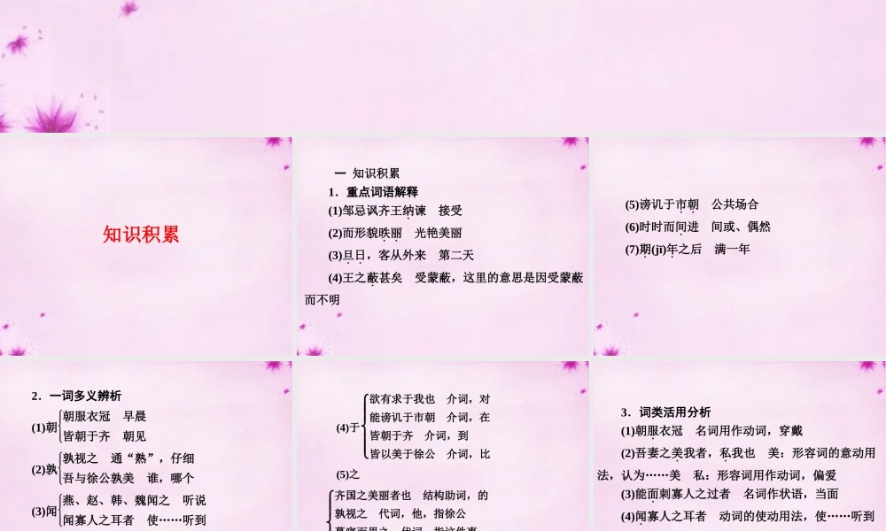 九年级语文下册 文言文精讲 622 邹忌讽齐王纳谏课件 新人教版 课件