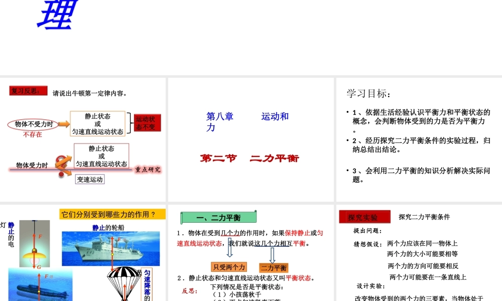 2013年八年级新人教版《82_二力平衡》课件[1]