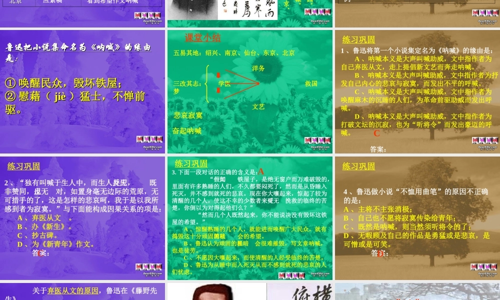 呐喊自序 新课标 人教版 课件