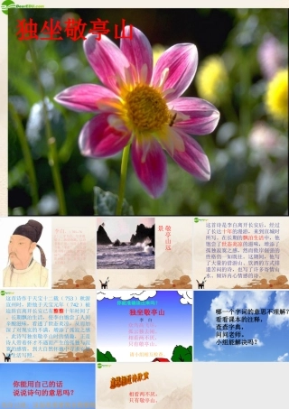 八年级语文下册(独坐敬亭山)课件 北师大版 课件