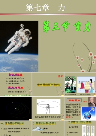 八年级物理下册《重力》课件_新人教版