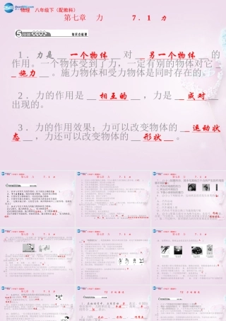 八年级物理下册 第七章 力课件2 (新版)教科版 课件
