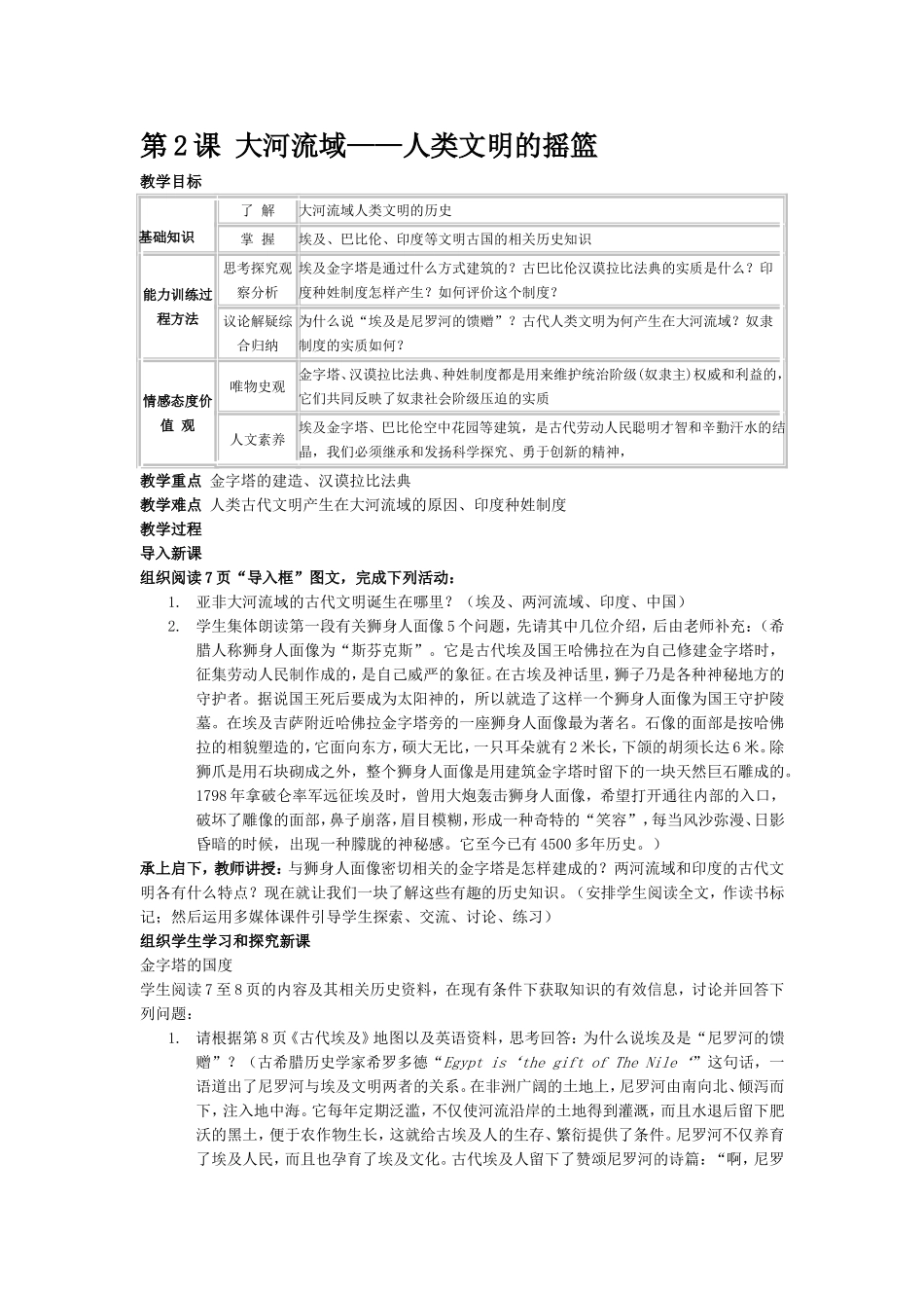 第2课大河流域——人类文明的摇篮_第1页