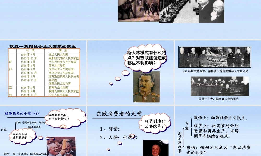 九年级历史下册 第三单元第12课苏东的艰难探索课件 北师大版 课件