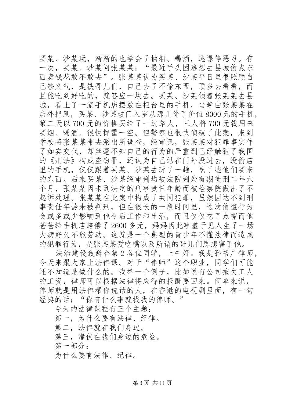法治建设致辞合集_第3页