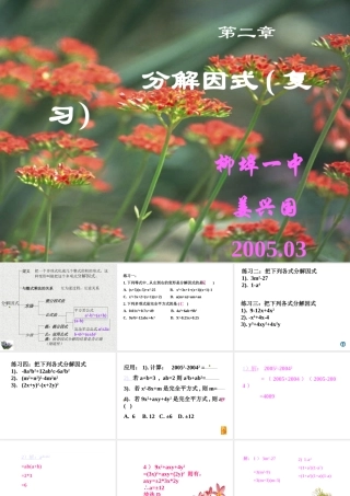 八年级数学因式分解课件3华师版 课件