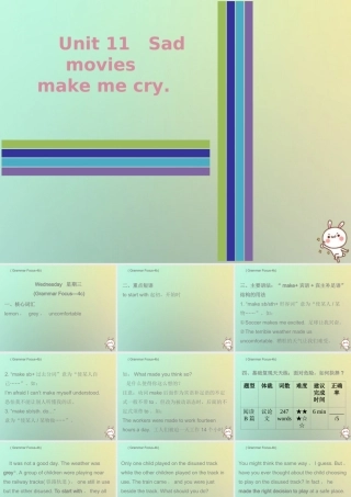 九年级英语全册 Unit 11 Sad movies make me cry Wednesday复现式周周练课件 (新版)人教新目标版 课件