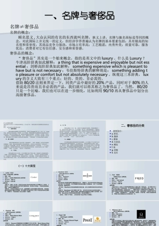品牌-奢侈品培训