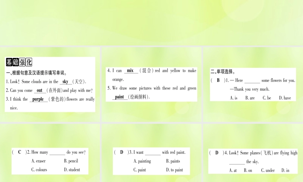 七年级英语上册 Unit 2 Colours and Clothes Lesson 8 Danny s Favourit Colour课件 (新版)冀教版 课件