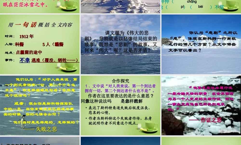 初中七年级语文下册 第21课(伟大的悲剧 )课件 新人教版 课件
