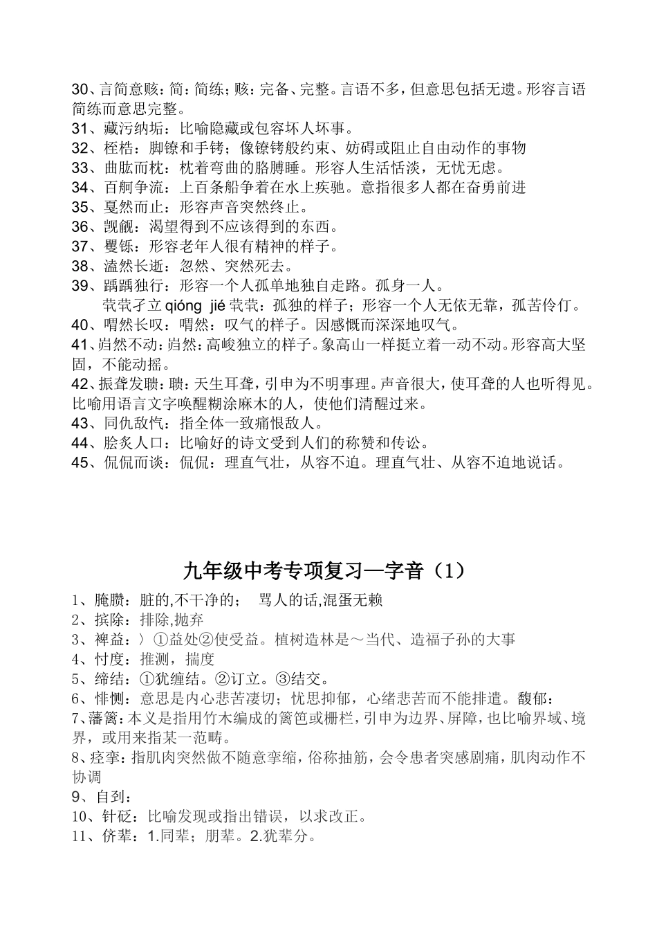 九年级中考字词专项复习1_第2页