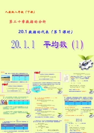八年级数学下册  数据的代表 (第1课时).1平均数(1)课件 人教新课标版 课件