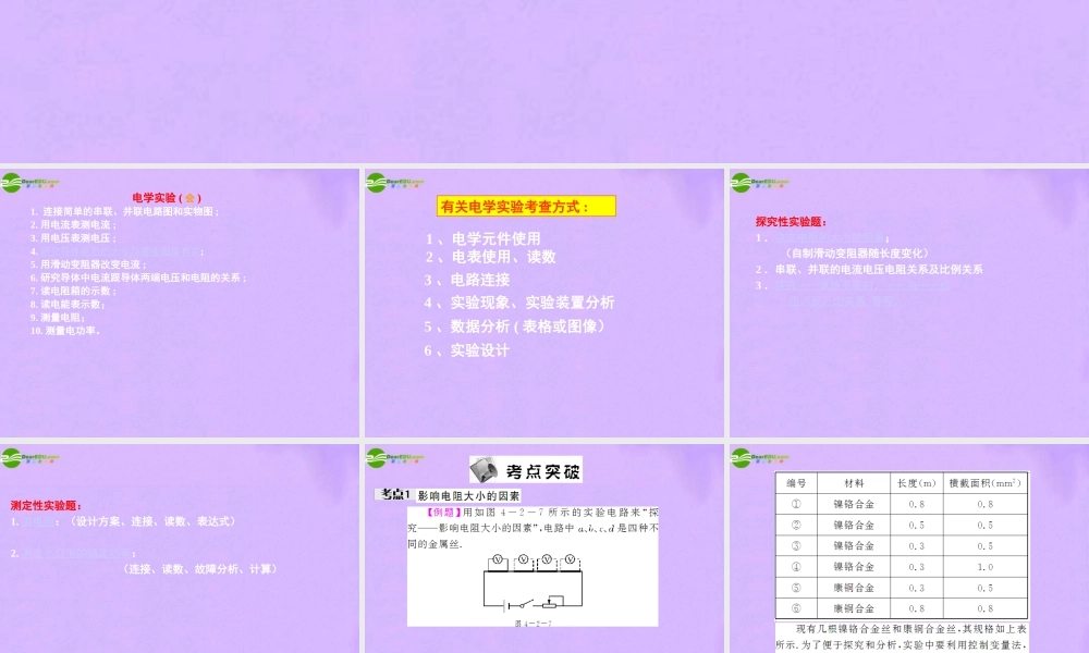 八年级物理下册 电学实验探究课件 教科版 课件