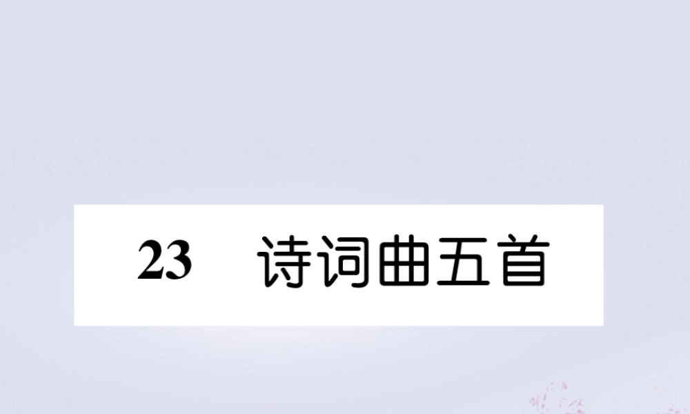 九年级语文下册 第六单元 23(诗词曲五首)精英课件 新人教版 课件