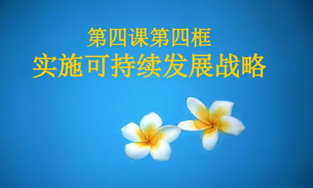 九年级政治 第四课 第四框 可持续发展 人教新课标版 课件