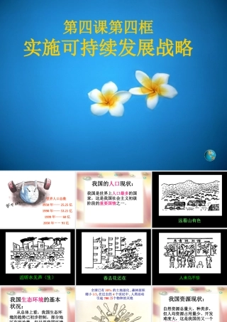 九年级政治 第四课 第四框 可持续发展 人教新课标版 课件