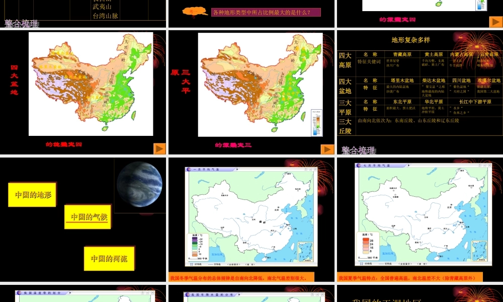 八年级地理上册：第二章 中国的自然环境复习题(课件) 湘教版 课件