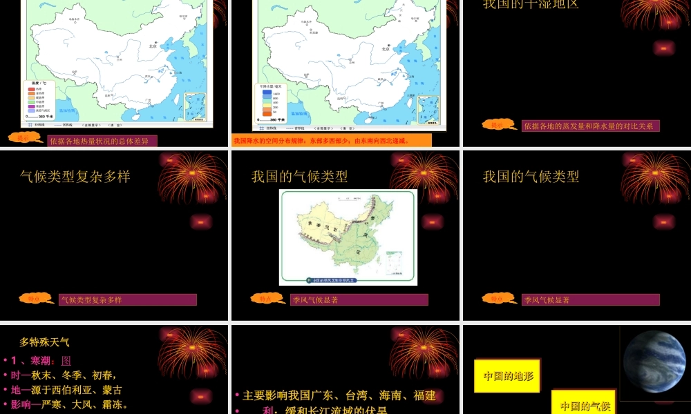 八年级地理上册：第二章 中国的自然环境复习题(课件) 湘教版 课件