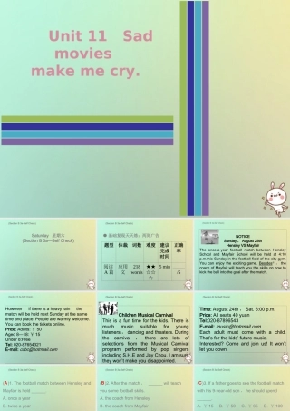 九年级英语全册 Unit 11 Sad movies make me cry Saturday复现式周周练课件 (新版)人教新目标版 课件