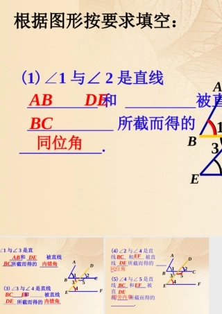 七年级数学下册 9.1 同位角、内错角、同旁内角拓展素材 (新版)青岛版 素材