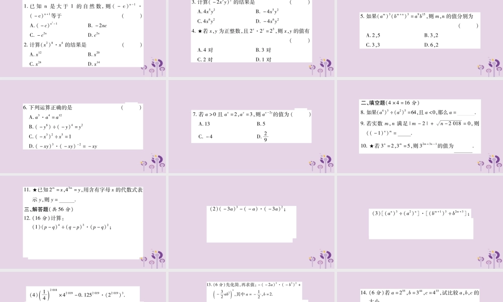 八年级数学上册 双休作业(二)课件 (新版)华东师大版 课件