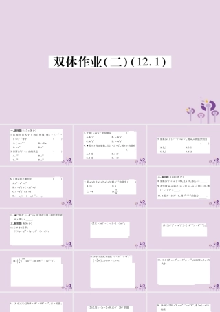 八年级数学上册 双休作业(二)课件 (新版)华东师大版 课件