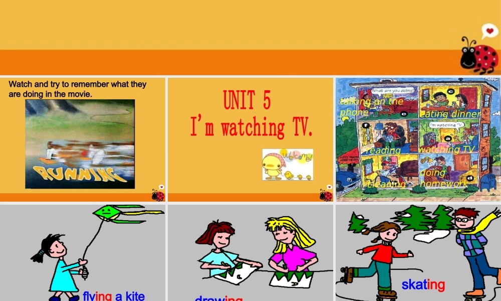 九年级英语 UNIT 5 I'm watching TV课件 人教新目标版 课件