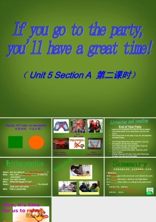 吉林省延边三中八年级英语(Unit5 if you go to the party, you will have a good time)课件 人教新目标版 课件