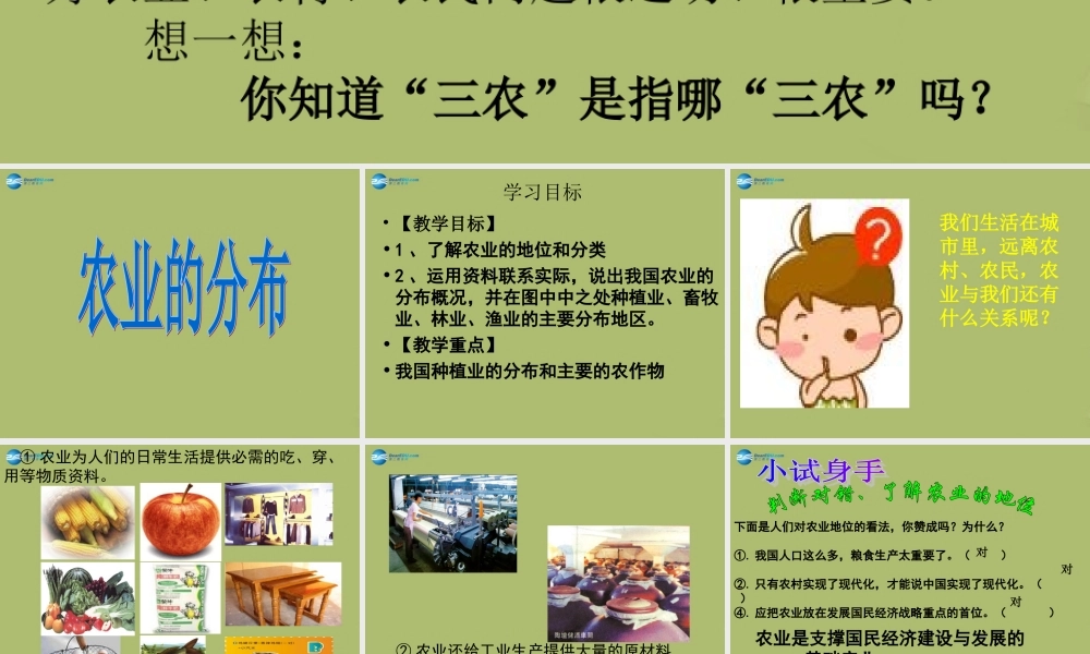 八年级地理上册 第四章 第一节 农业课件 新人教版 课件